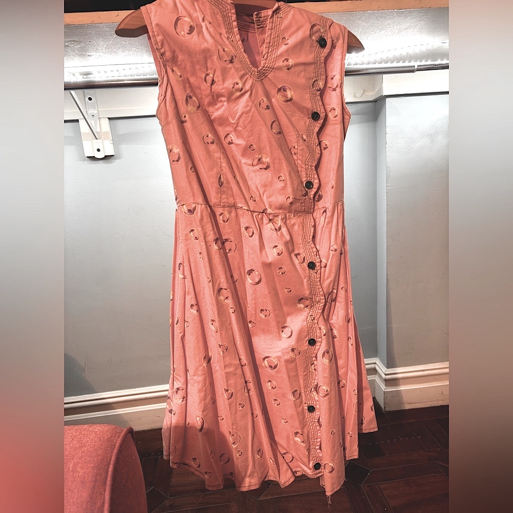 Glinda Bubble faux-Button-Down Pink Dress